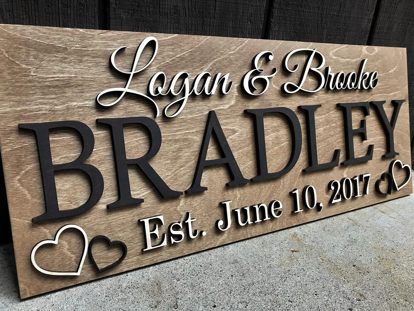 Personalized Wedding Gift | Custom Wood Sign | Wooden Last Name Established Sign | Family Name Sign Wooden Sign | Wooden Sign | Anniversary Gift |