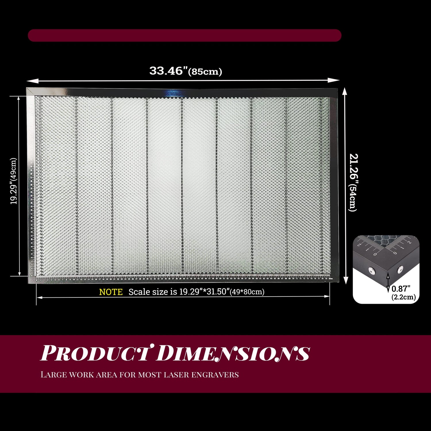 Doppy Laser Bed, Honeycomb Laser Bed 21.26” x33.46”x 0.87" Honeycomb Working Table for CO2 or Diode Laser Engraver Cutting Machine, Honeycomb Working Doppy