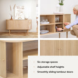 WERMO 55'' Sideboard Storage Cabinet with Doors and Shelves - Credenza Storage Cabinet for Office, Bedroom Storage Cabinet, Hallway Storage Cabinet, WERMO