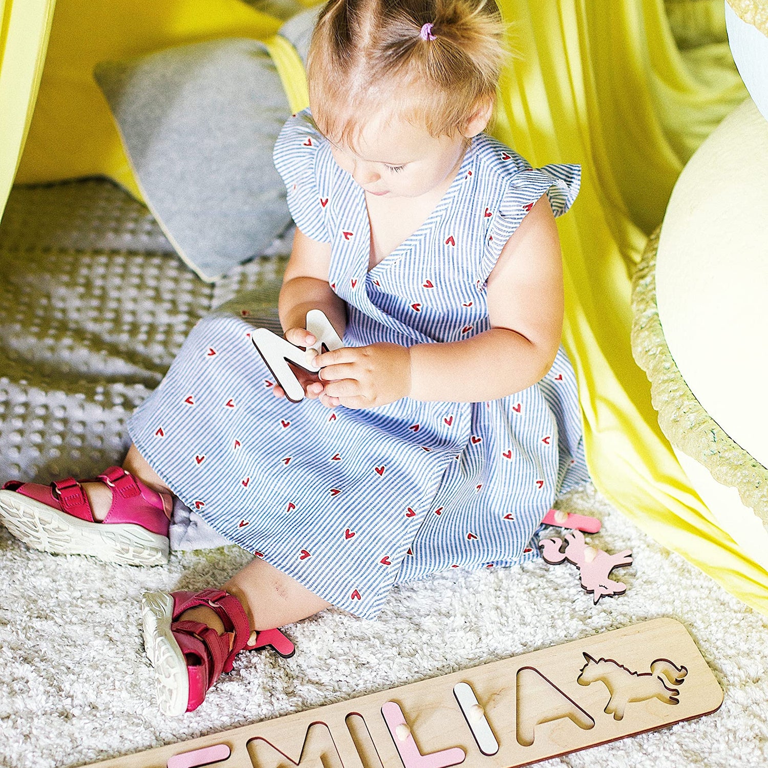 Personalized Wood Name Puzzle Montessori Toys Nursery Decor Customized Puzzle Educational Toys Sensory Toys 1st birthday Girl Gifts Custom Name Generic