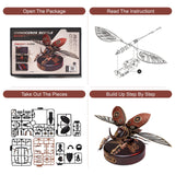 Gift for Teen Boys/Men/Hobbyist, Birthday Gift Idea, ROBOTIME MI01 Plastic Model Kit, 156 Pieces Mechanical 3D Puzzles, Rhinoceros Beetle Model ROBOTIME