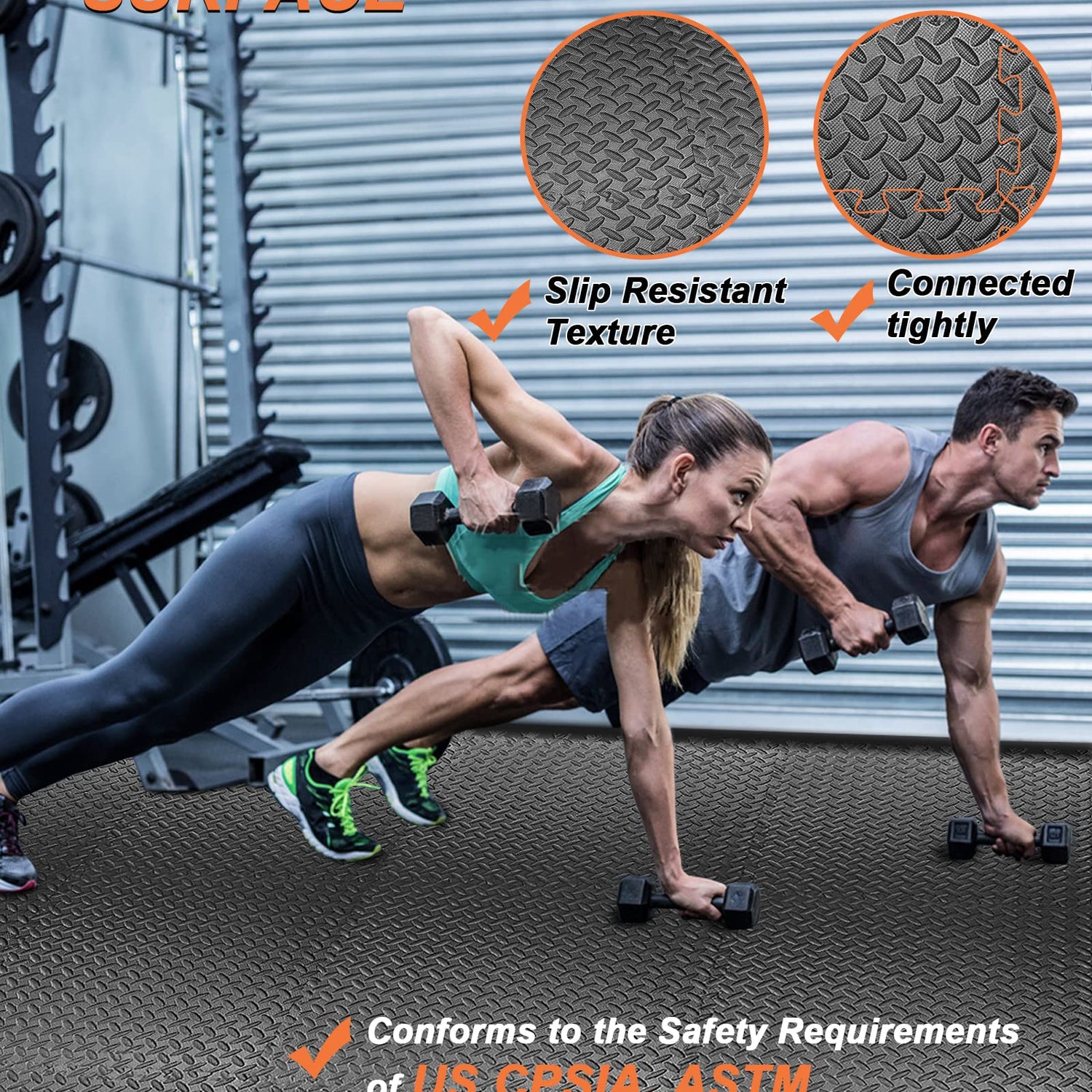 innhom 12 Tiles, 46 SQ. FT Gym Mat Exercise Mat Puzzle Foam Mats Gym Flooring Mat Interlocking Foam Mats with EVA Foam Floor Tiles for Gym Equipment innhom