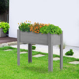 Raised Garden Bed with Legs, 31x16x31'', Outdoor Wood Elevated Planter Box, Grey Cedar, Thick Legs, w/Liner SoliWood