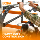 Bora Portamate Wood Organizer and Lumber Storage Metal Rack with 4-Level Wall Mount, Indoor & Outdoor Use PBR-0410 Bora