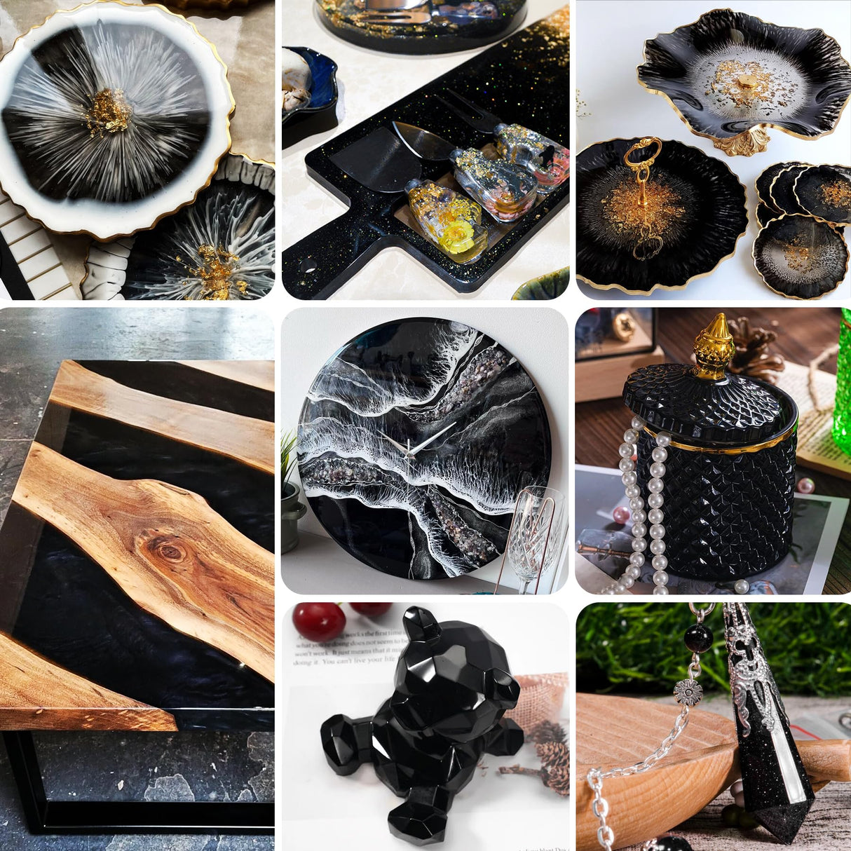 Black Epoxy Resin Pigment Paste - 3.4 fl.oz / 100ml High Concentrated Black Resin Dye Paste for Resin Art, River Table, UV Resin Jewelry Making - DecorRom