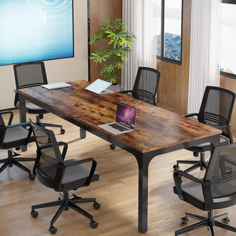 Tribesigns 6.5FT Conference Table, 78.7 Inche Rectangle Meeting Seminar Table, Large Business Tables for 6-8 People (Only Table) Tribesigns