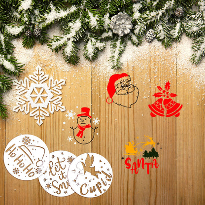 60 Pcs Christmas Stencils Reusable Stencils for Painting on Wood Snowflake Snowman Santa Stencils Holiday Small Stencils Xmas Stencil Template for DIY Wood Signs Wall Art Crafts Decor