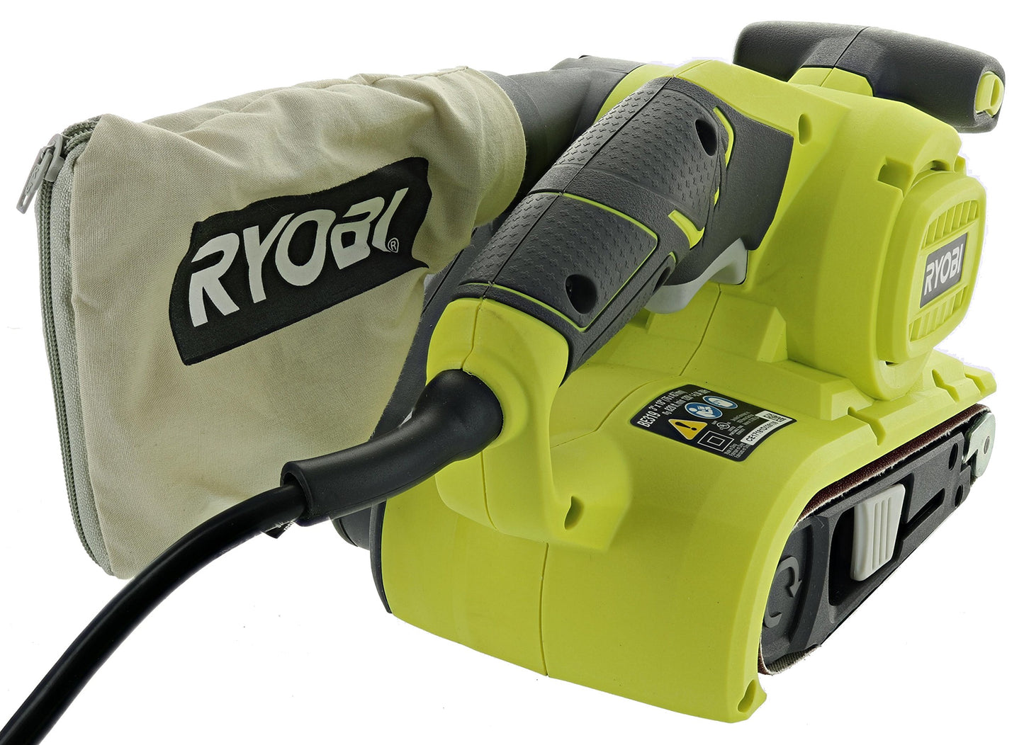 Ryobi BE319 6 Amp Portable 320 Feet / Minute Corded Belt Sander (3” x 18”) w/ Onboard Removable Dust Bag (Medium Grit Sanding Belt Included) - WoodArtSupply