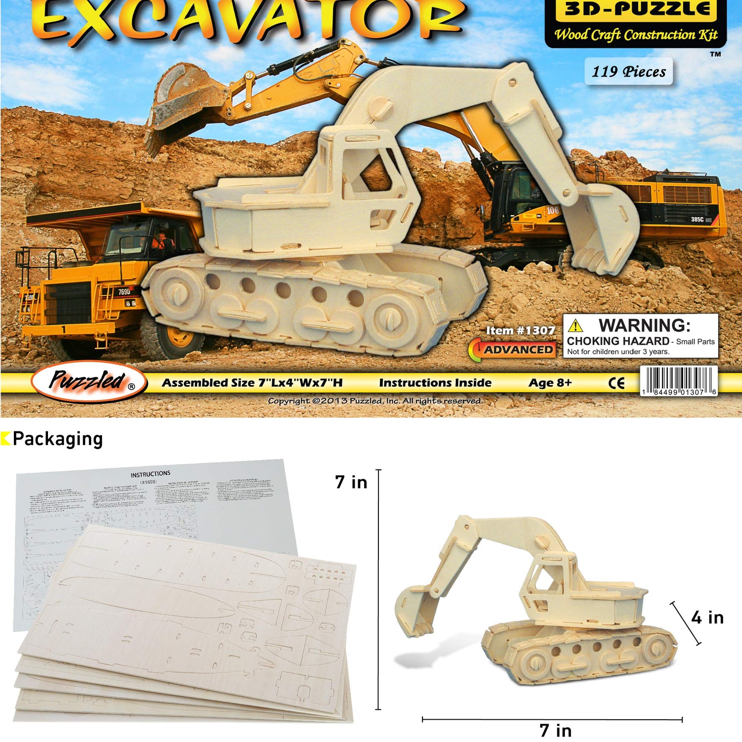 Puzzled 3D Puzzle Motorcycle Wood Craft Construction Model Kit, Fun & Educational DIY Wooden Toy Assemble Model Unfinished Crafting Hobby Puzzle to Puzzled