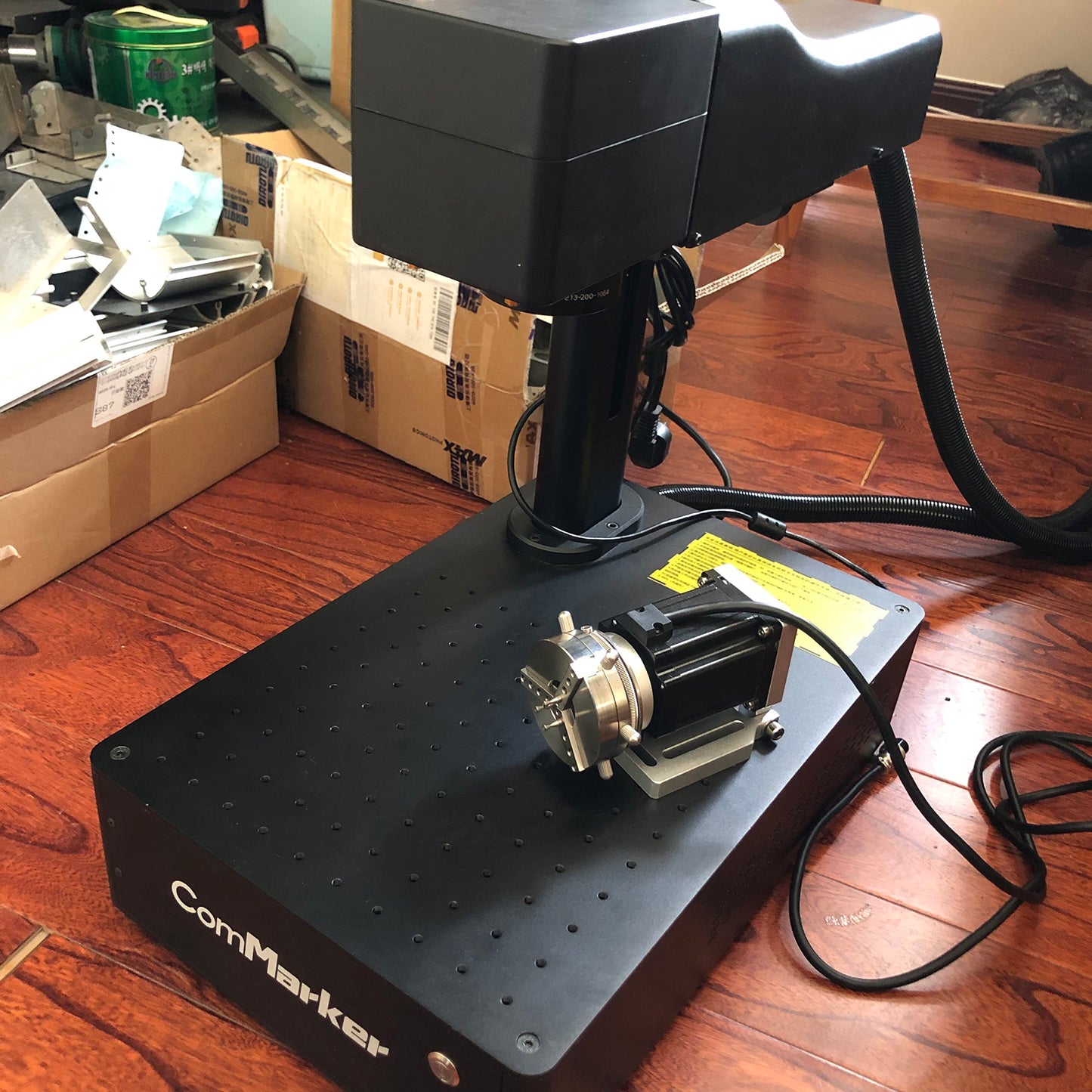 𝗖𝗼𝗺𝗠𝗮𝗿𝗸𝗲𝗿 Raycus 30W Fiber Laser Engraver with Rotary Axis and 2 Lens, Compatible with Lightburn Laser Marking Machine,Laser Engraving Machine for