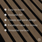 Bark & Bole Oak Luxury Wood Slat Veneer Wall Panel 94.49” x 12.6” Interior Sound Absorption Decor WVH