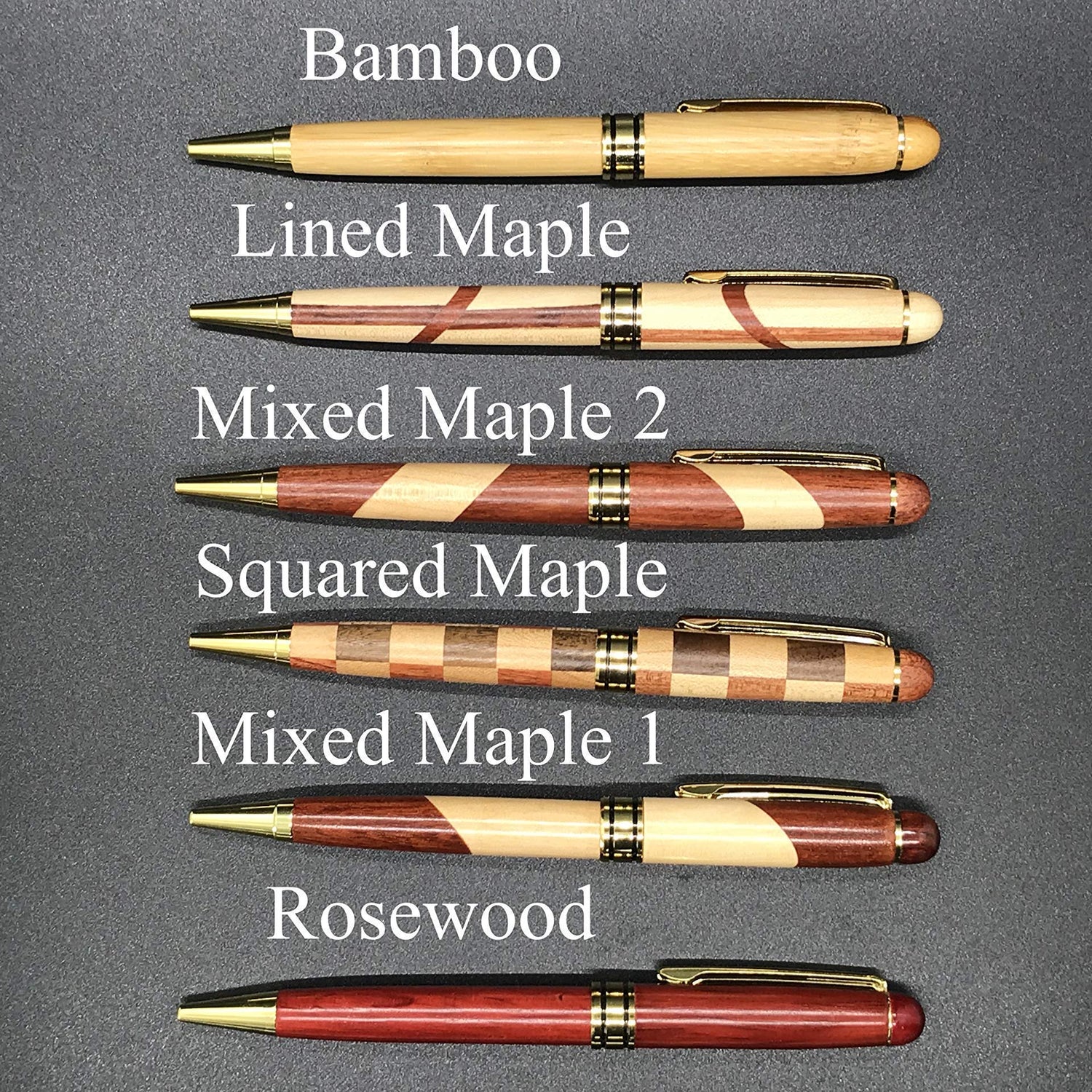 Custom Wood Pen, Personalized Maple, Bamboo, Rosewood, Wood Ball Point Pen - Engraved Generic