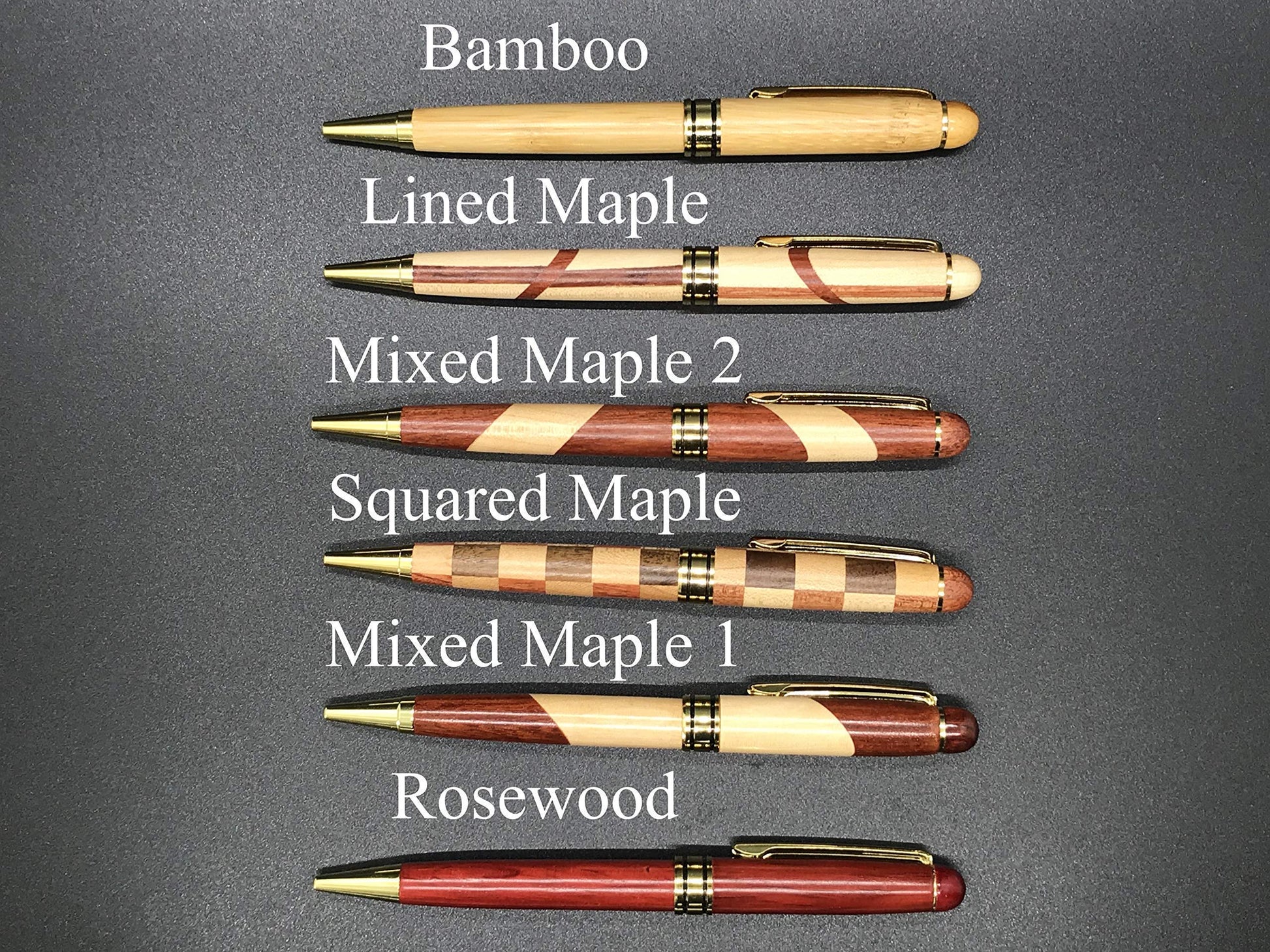 Custom Wood Pen, Personalized Maple, Bamboo, Rosewood, Wood Ball Point Pen - Engraved - WoodArtSupply