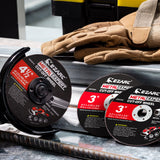 EZARC Cut Off Wheels 25 Pack, 3” x 1/16” x 3/8” Cutting Wheel, Metal & Stainless Steel Cutting Disc for Die Grinder EZARC
