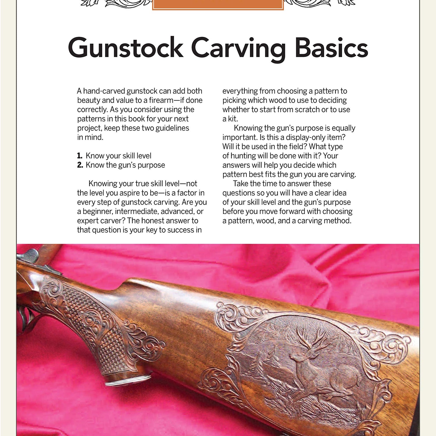 135 Gunstock Carving Patterns (Fox Chapel Publishing) A Treasury of Classic Designs to Beautify Any Firearm, including Deer, Elk, Bears, Oak Leaves, Design Originals