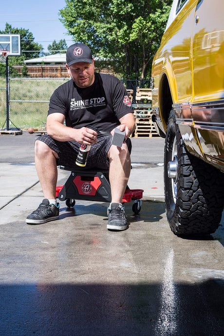 Adam's Polishes Mobile Rolling Utility Creeper Seat for Mechanics & Detailers - With Storage Trays for Tools Adam's Polishes