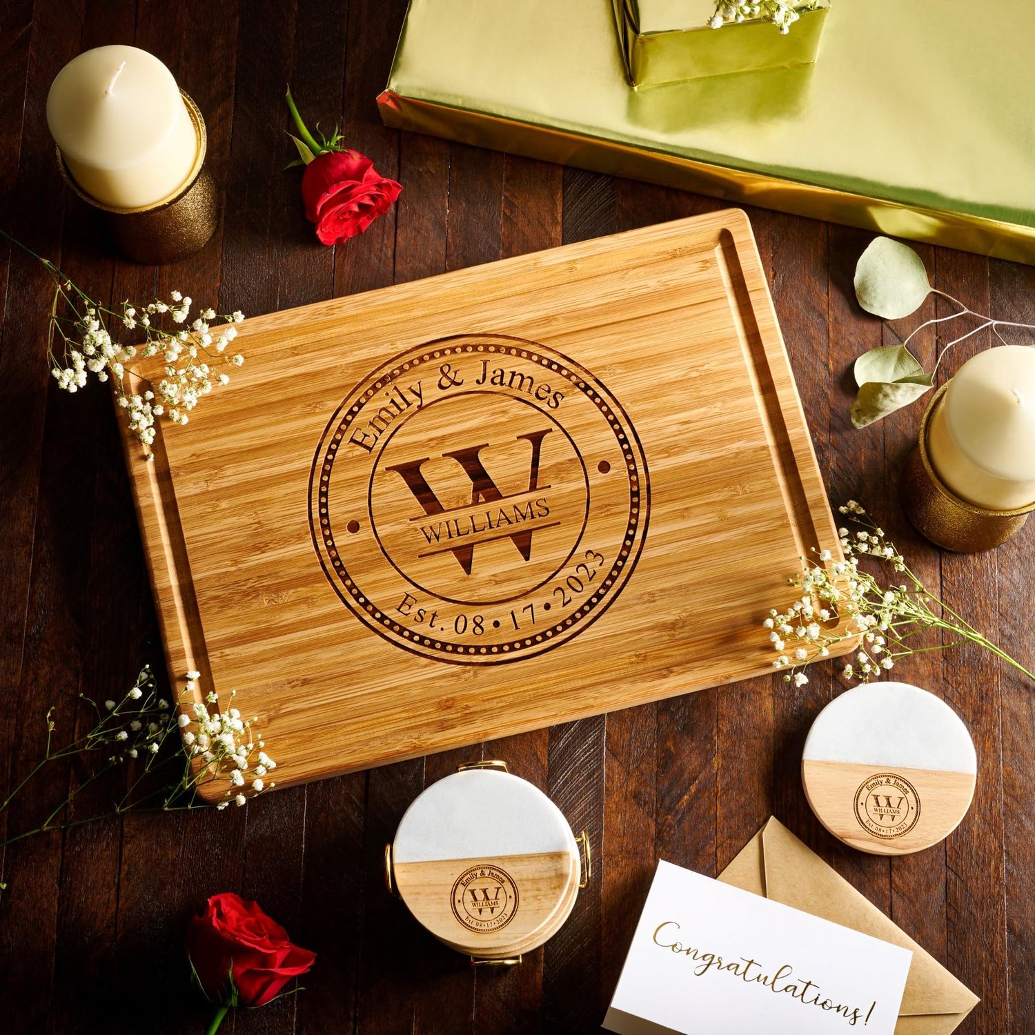 Personalized Cutting Board Valentines Day Gift, Custom Monogram Engraved Charcuterie Board, Anniversary Gift for Couple, Bridal Shower Gift Ideas, GIFTS TO ENGRAVE