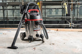 RIDGID 50353 1610RV Stainless Steel 16-Gal. Wet Dry Shop Vacuum with Cart, 6.5 Peak HP Motor, Large Wheels, Pro Hose, Drain, and Blower Port, Red RIDGID