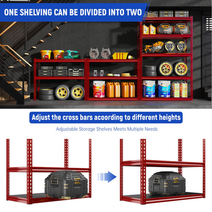 REIBII 72" Garage Shelving Heavy Duty Metal Shelving 1700 LBS Capacity Adjustable 5 Tier Garage Storage Shelves Heavy Duty Shelving, Garage Shelves - WoodArtSupply