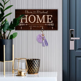 Zexpa Apparel Personalized Wood Key Hook for Couple Mr Mrs Customized Wooden Wall Key Rack, Custom Wedding Date Zexpa Apparel