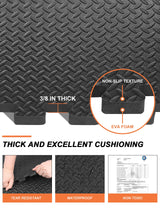 innhom 12 Tiles, 46 SQ. FT Gym Mat Exercise Mat Puzzle Foam Mats Gym Flooring Mat Interlocking Foam Mats with EVA Foam Floor Tiles for Gym Equipment innhom