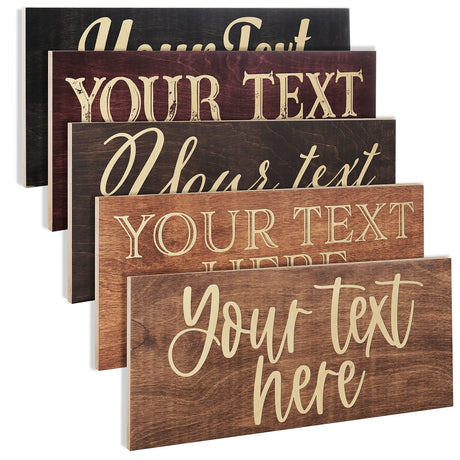 Custom Wood Sign, Personalized Wooden Name Sign w/Text, 10 Fonts, 5 Wooden Colors - 15" x 6"- Rustic Wall Decor Customization Mill