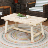Sunnydaze Unfinished Rustic Wooden Coffee Table - Indoor Home or Cabin - 41-Inch Sunnydaze