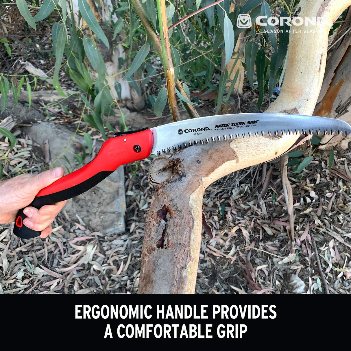 Corona Tools 10-Inch RazorTOOTH Folding Saw | Pruning Saw Designed for Single-Hand Use | Curved Blade Hand Saw | Cuts Branches Up to 6" in Diameter | Corona
