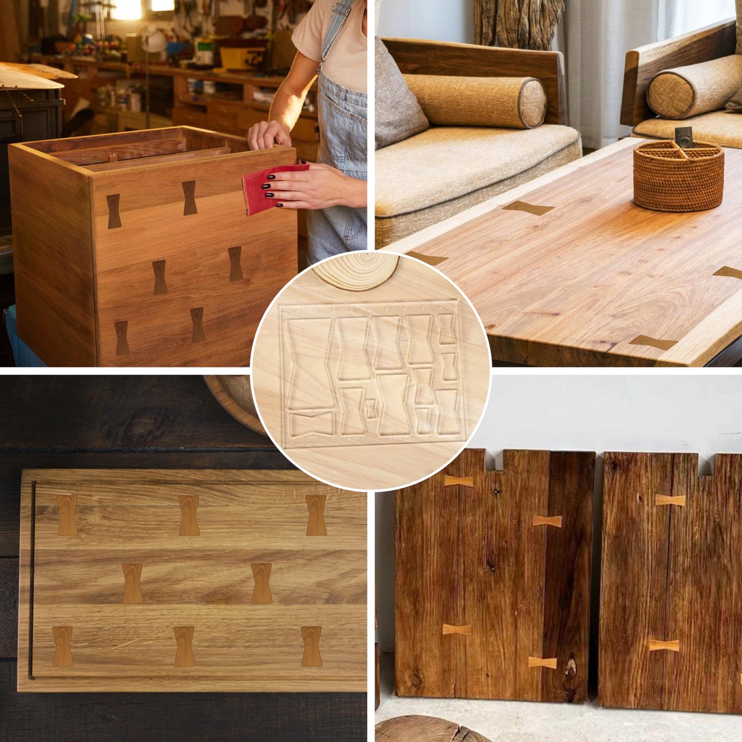 Soimuk Router Templates for Woodworking,Router Jig Butterfly Inlay Templates Decorative,13-in-1 Bowtie Router Templates(10 * 7.8 inches) soimuk