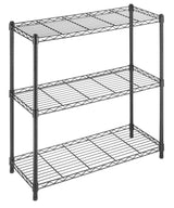 Whitmor 350 Capacity Per Shelf Adjustable Shelving with Leveling Feet, Black, 3 TIER(Supreme) Whitmor