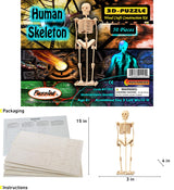 Puzzled 3D Puzzle Human Skeleton Wood Craft Construction Model Kit, Fun & Educational DIY Wooden Toy Assemble Model Unfinished Crafting Hobby Puzzle Puzzled