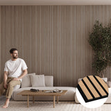 Bark & Bole Oak Luxury Wood Slat Veneer Wall Panel 94.49” x 12.6” Interior Sound Absorption Decor WVH