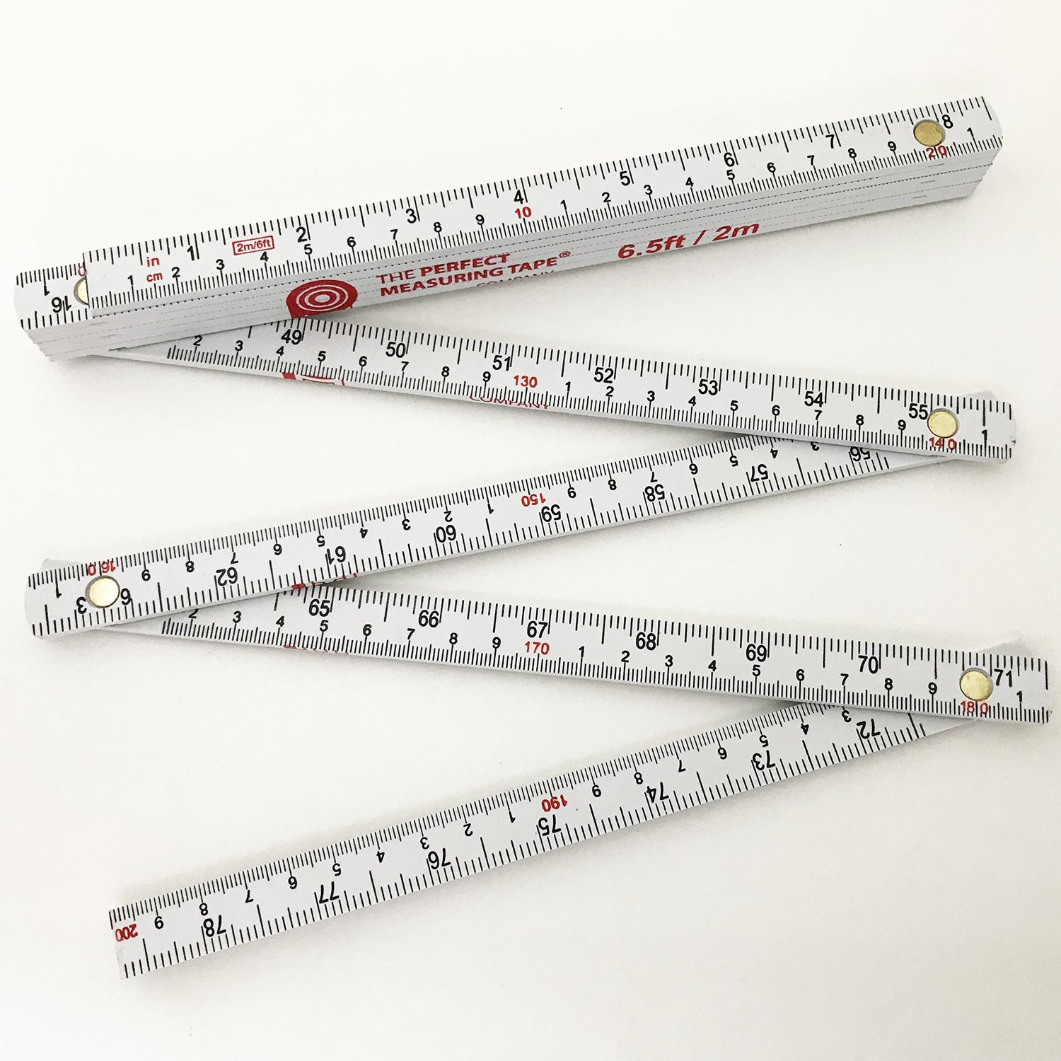 Perfect Measuring Tape Co. FR-72 Carpenter's Folding Rule Lightweight Composite Construction Ruler (Folding Yard Stick) with Easy-Read Inch Fractions PERFECT MEASURING TAPE