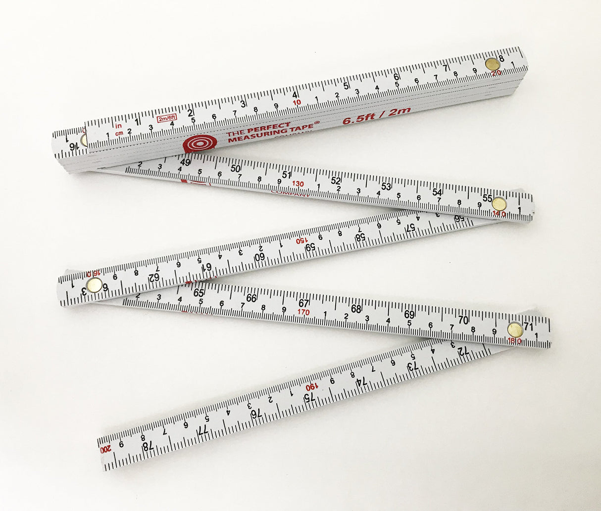 Perfect Measuring Tape Co. FR-72 Carpenter's Folding Rule Lightweight Composite Construction Ruler (Folding Yard Stick) with Easy-Read Inch Fractions PERFECT MEASURING TAPE