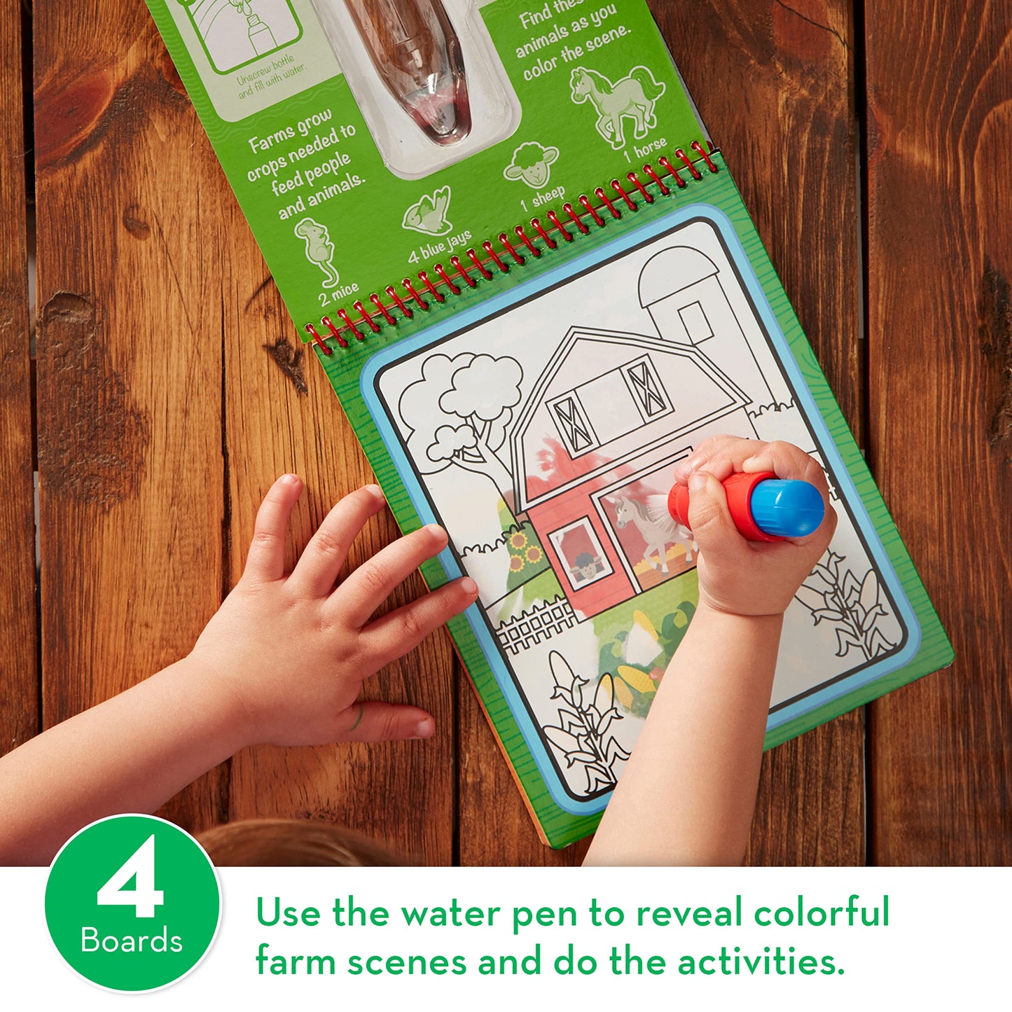 Melissa & Doug Water Wow! On The Farm - Stocking Stuffers, Children's Paint , Activity Books For Toddlers And Kids Ages 3+, 1 Count (Pack of 1) - WoodArtSupply