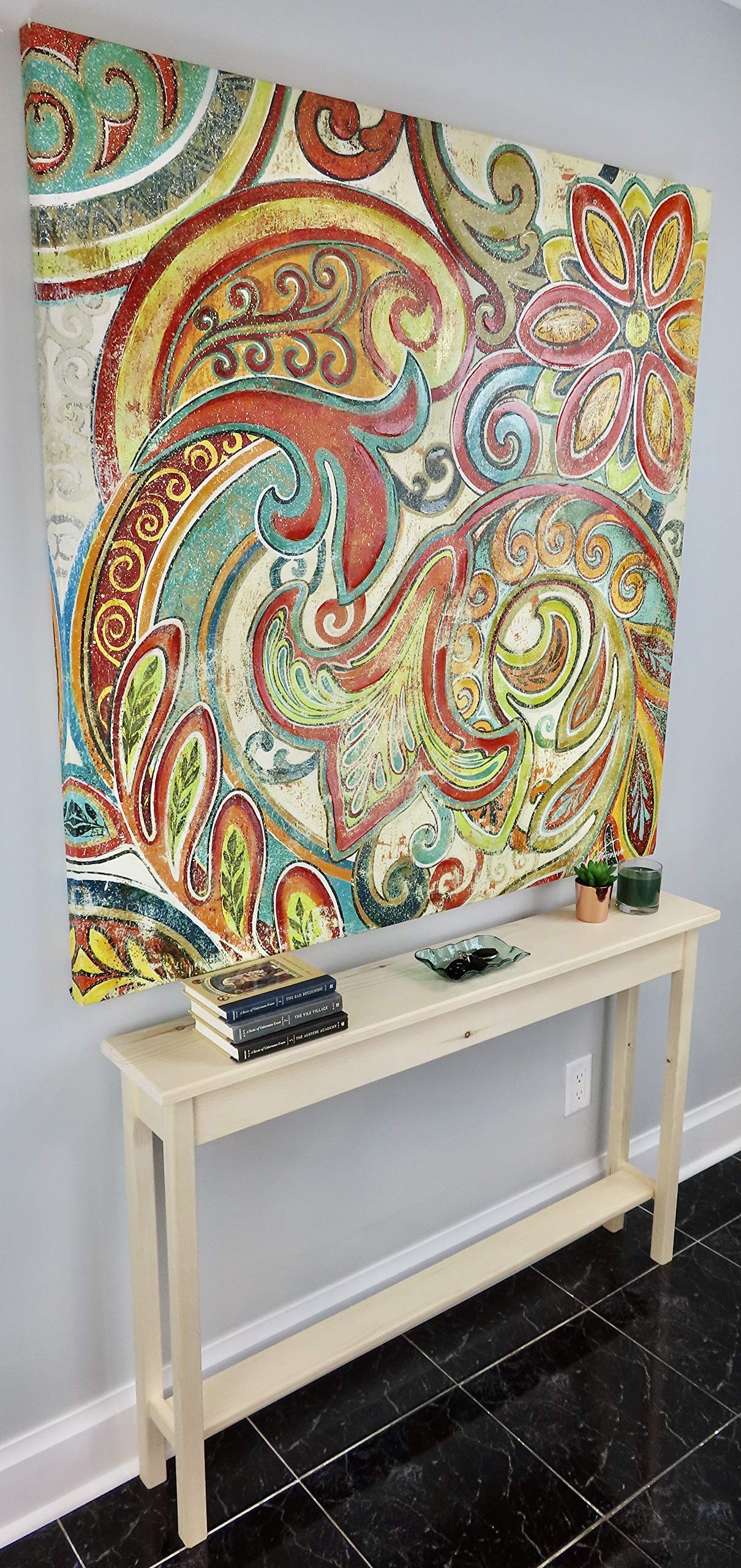 Unfinished 46" Narrow Console Sofa Table - with Bottom Shelf Generic