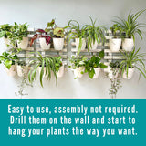 ShopLaLa Wooden Wall Planter - 2 Pack Wall Hanging Planters for Outdoor Plants Rustic White Wall Mounted Wood Ladder for Flower Pots Holder Vertical ShopLaLa