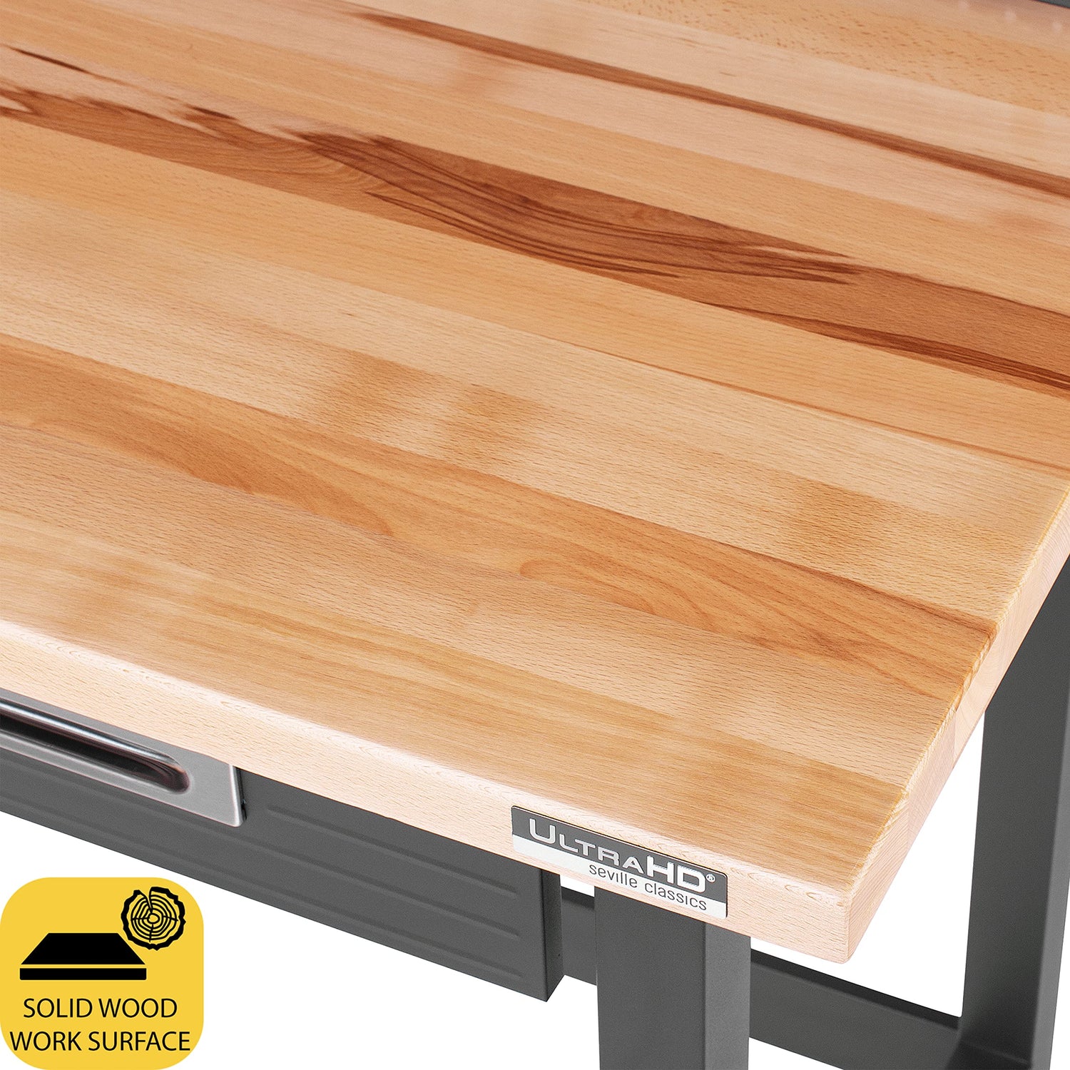 Seville Classics UltraHD Heavy Duty Commercial Lighted Workcenter w/Pegboard, 500 lbs. Weight Capacity for Garage, Warehouse, Workshop, Solid Wood Seville Classics