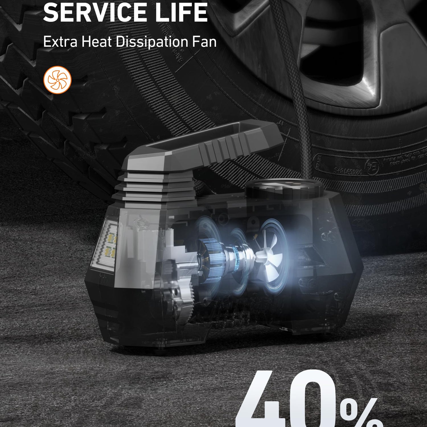 AstroAI Tire Inflator Portable Air Compressor Air Pump for Tires - Car Accessories, 12V DC Auto Pump with Digital Pressure Gauge, 100PSI with AstroAI