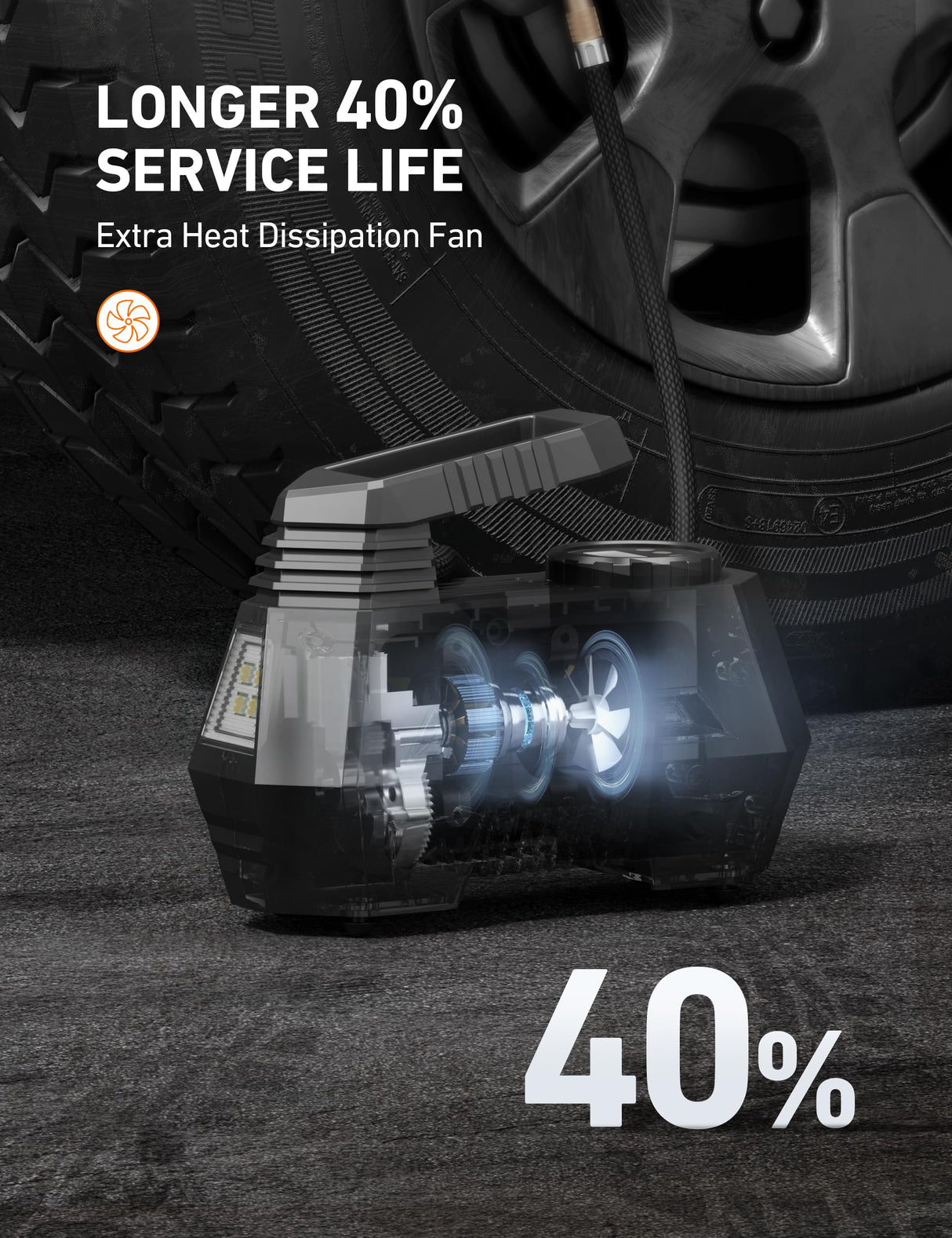 AstroAI Tire Inflator Portable Air Compressor Air Pump for Tires - Car Accessories, 12V DC Auto Pump with Digital Pressure Gauge, 100PSI with AstroAI