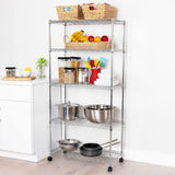 Seville Classics 5-Tier Wire Shelving with Wheels, 5-Tier, 30"" W x 14"" D (NEW MODEL), Chrome Plating, Plated Steel Seville Classics