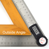 GemRed 82305 Digital Angle Finder GemRed Protractor Stainless steel 7inch 200mm (Black Button) GemRed