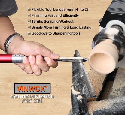 VINWOX 8 PCS Carbide Wood Lathe Turning Tool Set, Carbide Lathe Turning Tool, Including Swan Neck Hollower, Rougher, Finisher, Detailer, Pen Turning