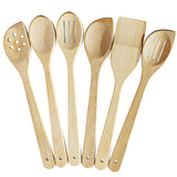 ECOSALL Healthy Wooden Spoons For Cooking Set of 6. Safe and Reliable Cooking Utensils for Kitchen – 100% Natural Nonstick Wood Spatula Spoon For ECOSALL