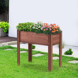Raised Garden Bed with Legs, 31x16x31'', Outdoor Wood Elevated Planter Box, Grey Cedar, Thick Legs, w/Liner SoliWood