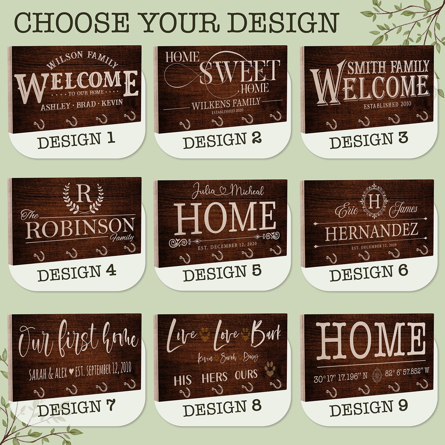 Zexpa Apparel Personalized Wood Key Hook for Couple Mr Mrs Customized Wooden Wall Key Rack, Custom Wedding Date Zexpa Apparel