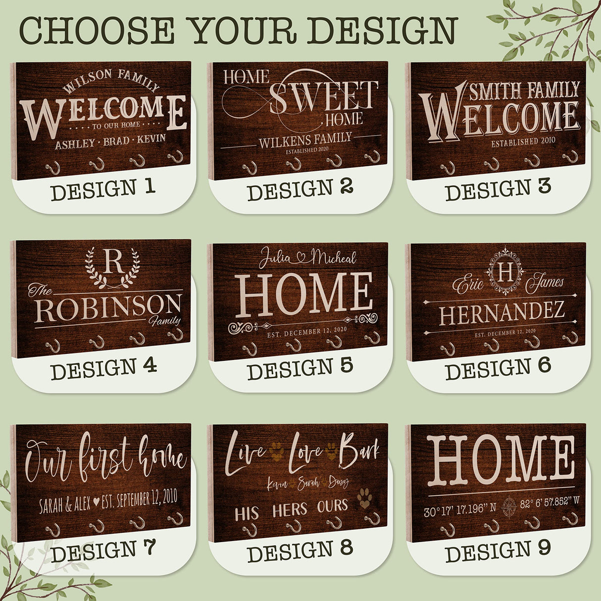 Zexpa Apparel Personalized Wood Key Hook for Couple Mr Mrs Customized Wooden Wall Key Rack, Custom Wedding Date Zexpa Apparel