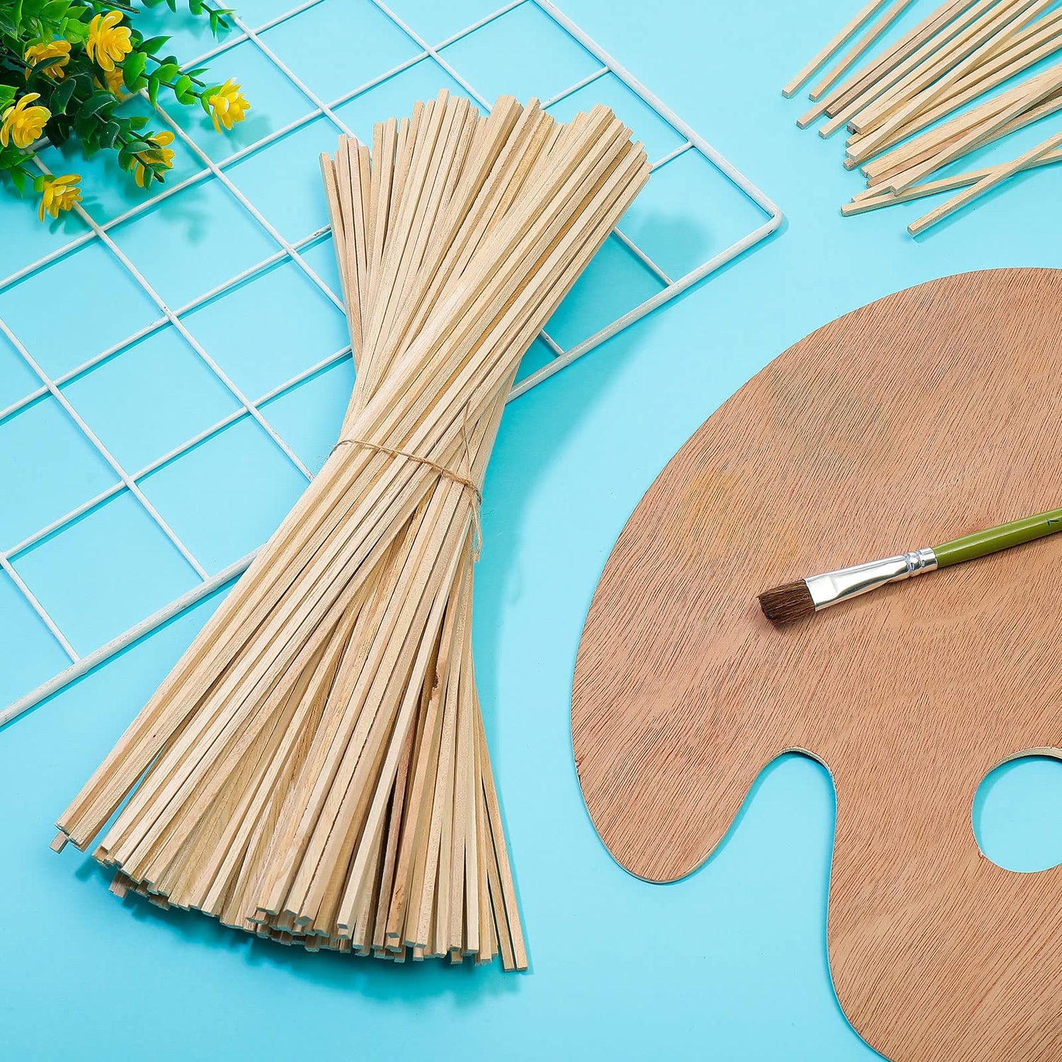 240 Pieces Wood Strips Balsa Square Wooden Dowels 1/8 Inch Balsa Wood Trips 12 Inch Long Hardwood Square Dowel Unfinished Wood Sticks Wooden Dowel Yalikop