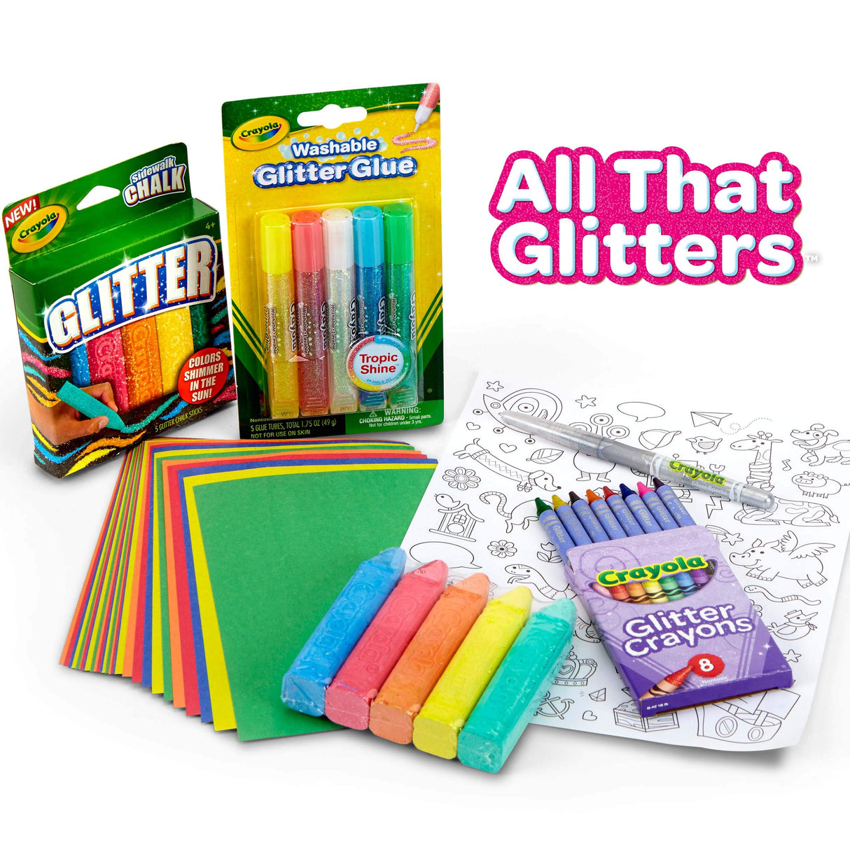 Crayola All That Glitters Art Case Coloring Set, Toys, Gift for Kids Age 5+ Crayola