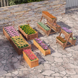CLEEMAN Vertical Raised Garden Bed, Tiered Wooden Flower Bed with 3 Planter Boxes and 6 Drainage Holes for Vegetable, Flower, Fruit, Indoor Outdoor CLEEMAN